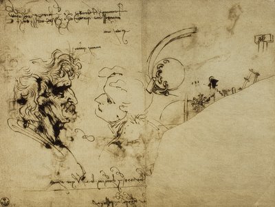 Studio di varie figure e testa di un vecchio da Leonardo da Vinci